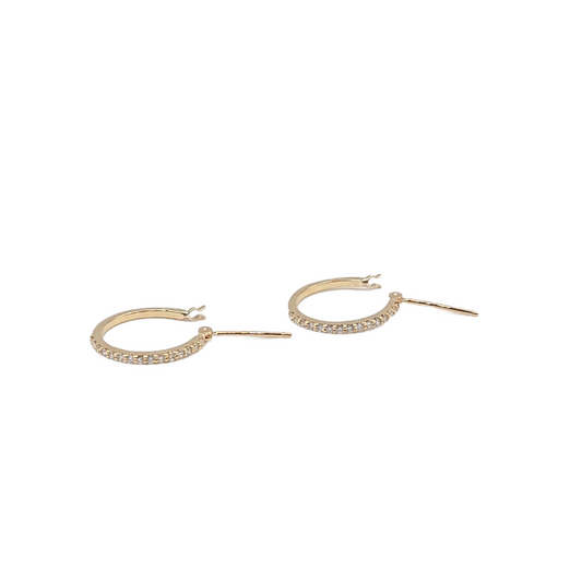 K18 diamond hoop earrings